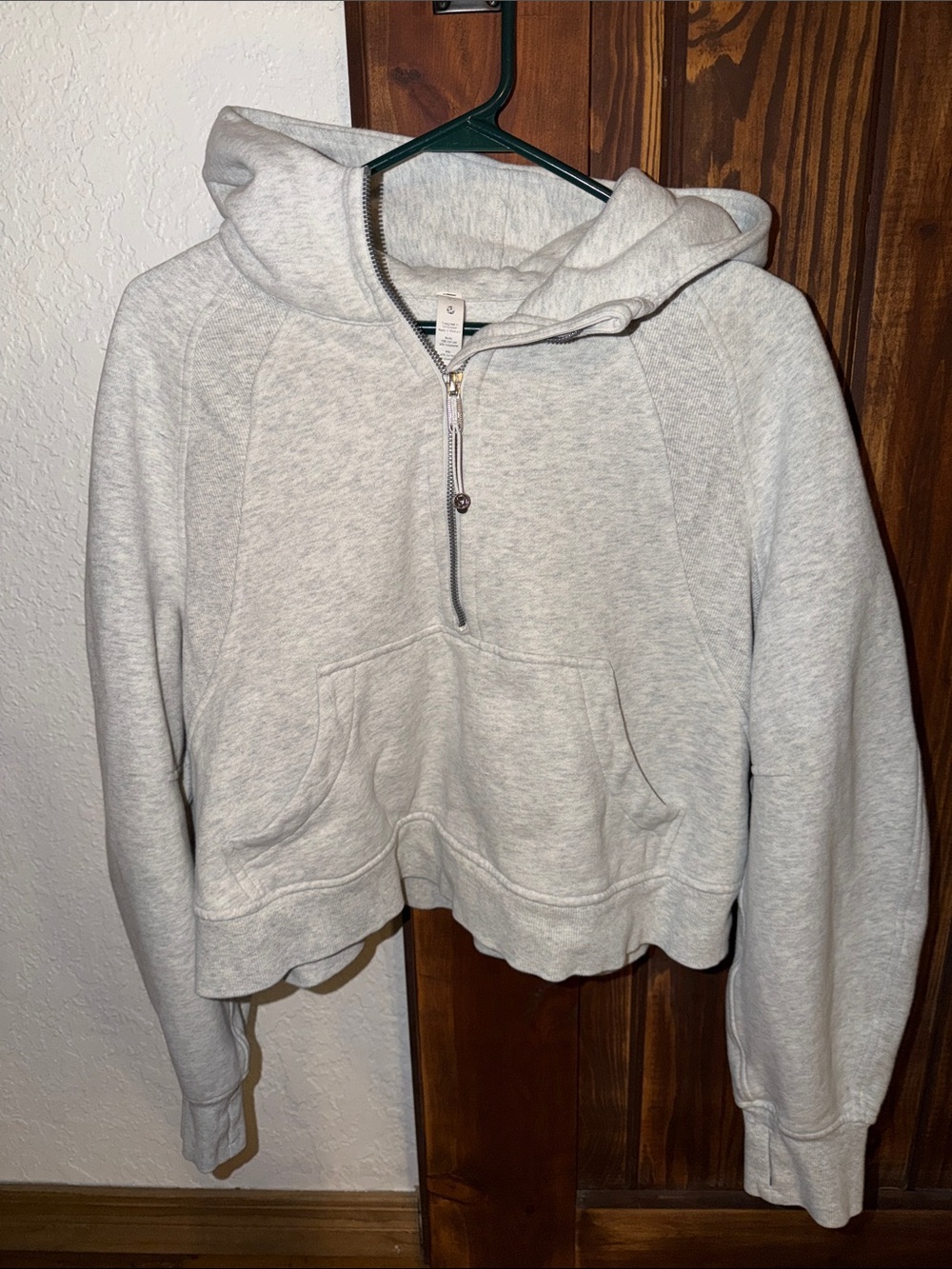 lululemon athletica Light Gray Half-Zip Hooded Sweatshirt
